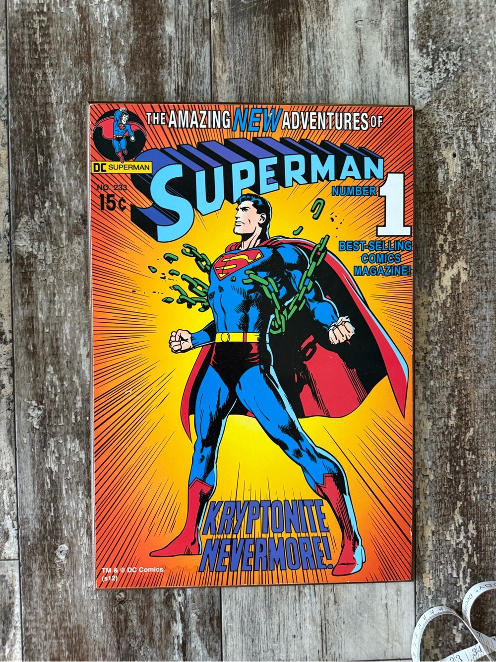 Vintage Superman...Kryptonite Nevermore Action Comic wooden wall plaque